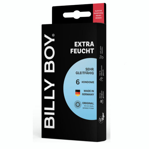 BILLY BOY Extra Feucht Kondome, sehr gleitfähig, ORIGINAL, 52 mm