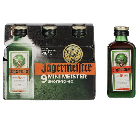 Jägermeister 9 Mini Meister 35%, 9/0,02 ltr.