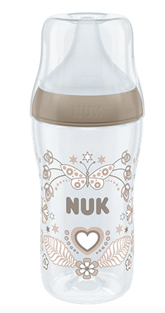 NUK Perfect Match PP-Flasche 260 ml, beige (Herz)