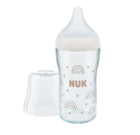 NUK Perfect Match Glasflasche 230 ml, weiß (Regenbogen)