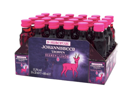 Hubertus Johannisbeer- Tropfen Flasche 15,3% 24x 0,02l