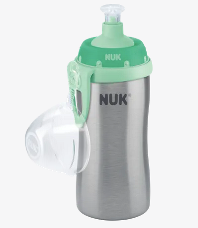 NUK Trinkflasche Kinder Edelstahl grau, 215 ml