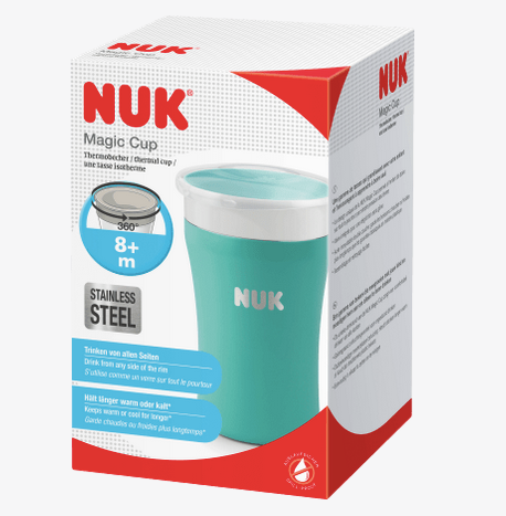 NUK Trinklernbecher Magic Cup Edelstahl türkis, 230 ml