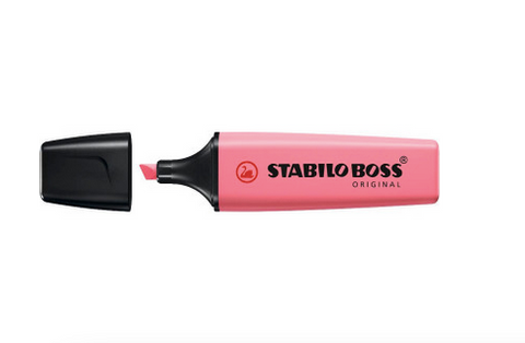 STABILO Textmarker BOSS ORIGINAL Pastel, 70/150, rosa, 2-5mm Keilspitze