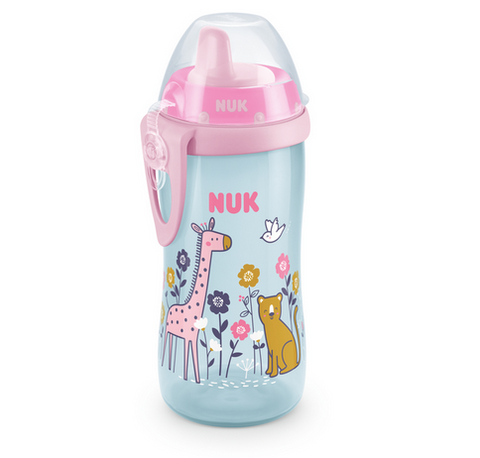 NUK Trinkflasche Kiddy Cup 300 ml, Giraffe pink