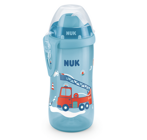 NUK Trinkflasche Flexi Cup 300 ml, Feuerwehr blau