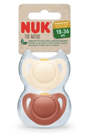 NUK Schnuller For Nature Latex 18-36 Monate rot / creme 2er-Pack