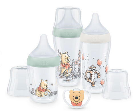 NUK Starterset Perfect Match Disney Winnie Pooh Anti-Colic inkl. Schnuller Space 0-6 Monate in beige und mint