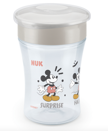 NUK Trinklernbecher Magic Cup Mickey Mouse mit 360°-Trinkrand ab dem 8. Monat, 230 ml grau