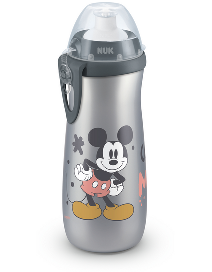 NUK Trinkflasche Sports Cup "Mickey" 450 ml, grau