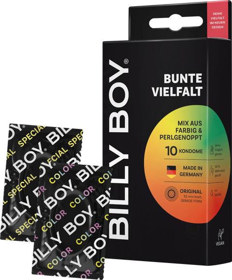 BILLY BOY Kondome Bunte Vielfalt, Breite 52 mm, 10 St