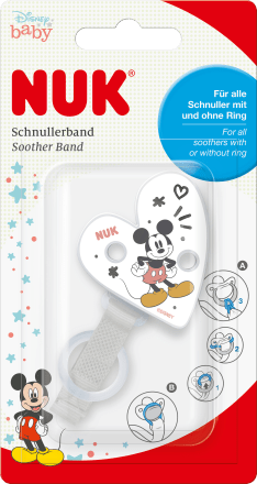 NUK Schnullerband weiß Disney Mickey, 1 St