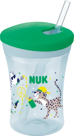 NUK Trinkhalmbecher Evolution Action Cup grün, 230 ml, 1 St