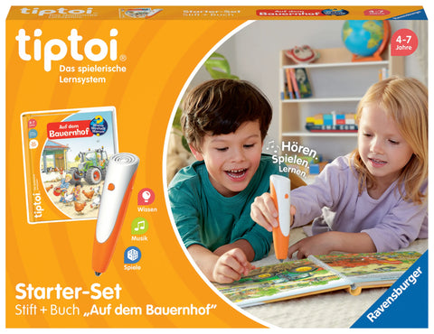 Ravensburger 00114 - tiptoi® Starter-Set, Stift + Buch Auf dem Bauernhof, Lernsystem