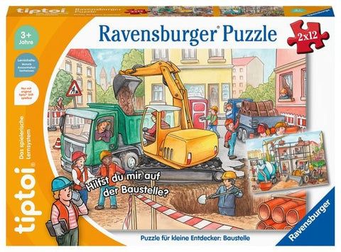 Ravensburger 00137 - tiptoi® Puzzle für kleine Entdecker: Baustelle, 2x12 Teile