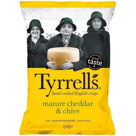 Tyrrells mature cheddar & chive 150g